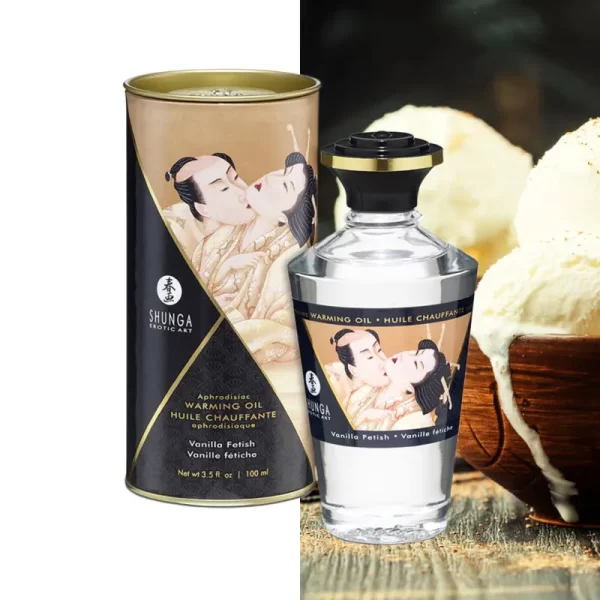 Olio effetto calore baciabile vaniglia Vanilla Fetish Shunga